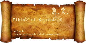 Miklósi Kristóf névjegykártya