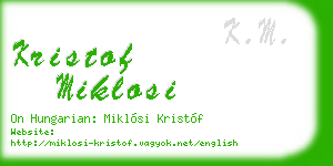 kristof miklosi business card