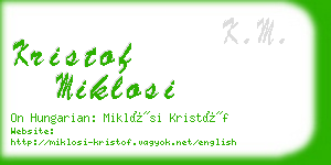 kristof miklosi business card